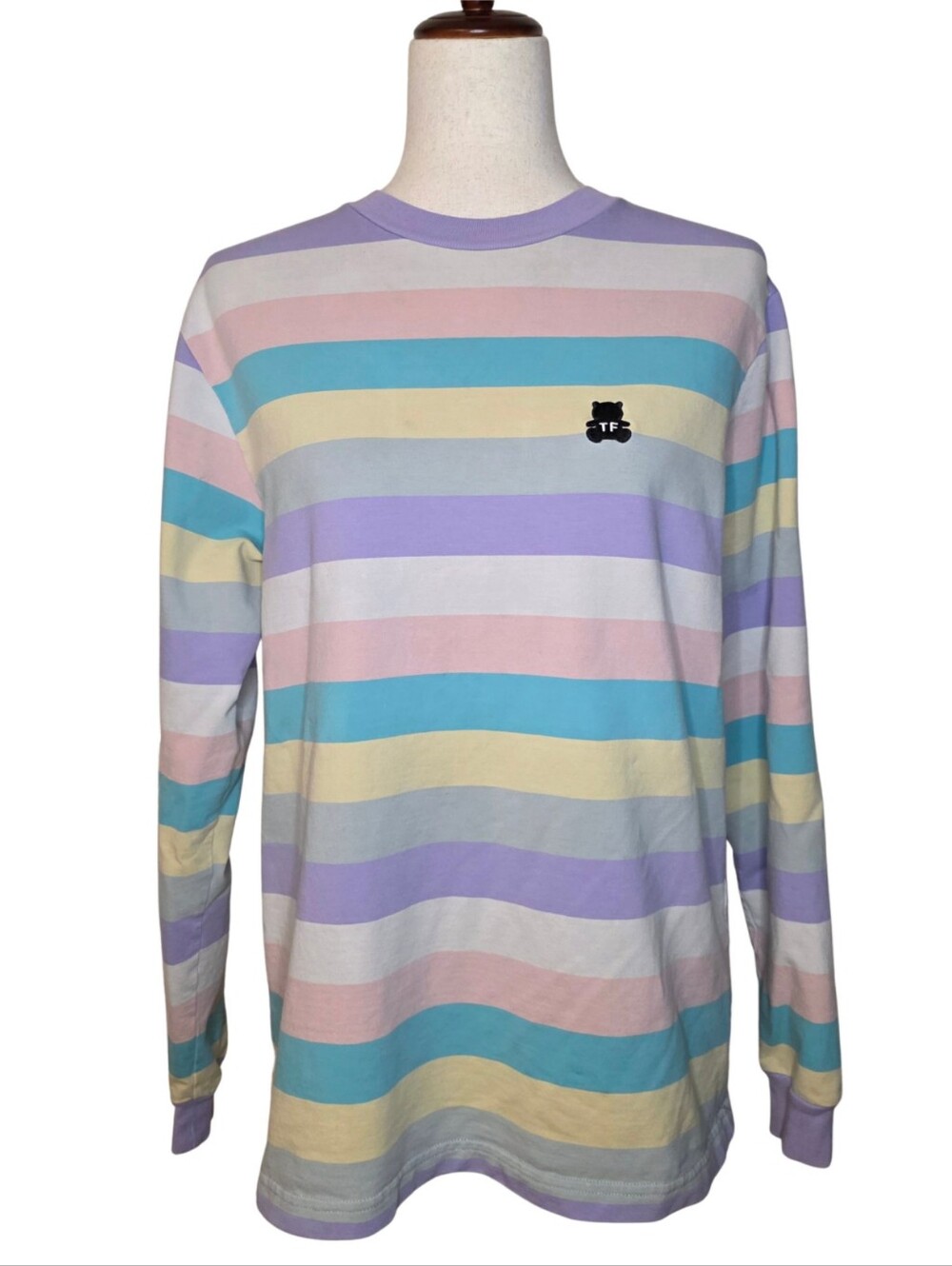 Teddy Fresh Pastel Striped Long Sleeve Crewneck